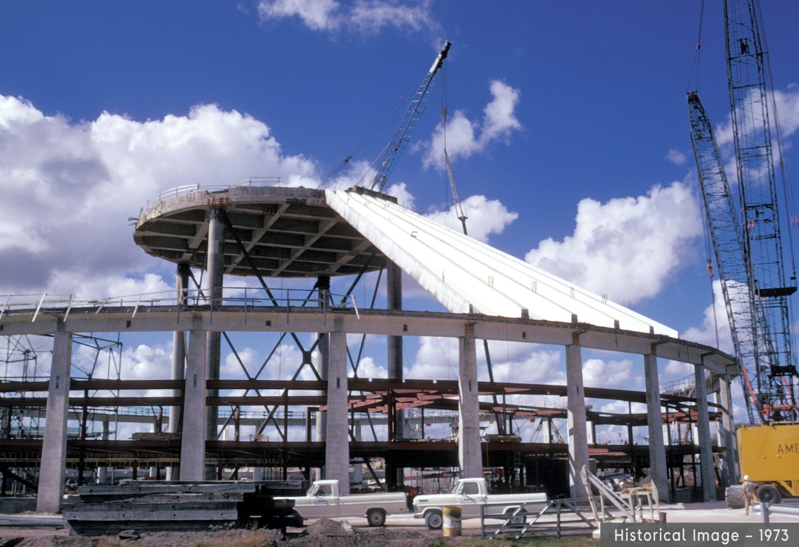 Space Mountain construction, historical image