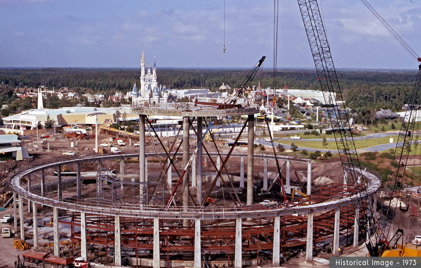 Space Mountain construction, historical image