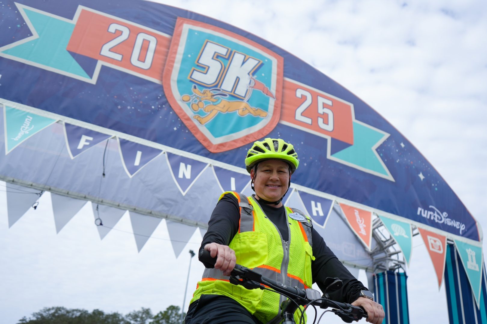 runDisney Bike Team, Christine at finish line