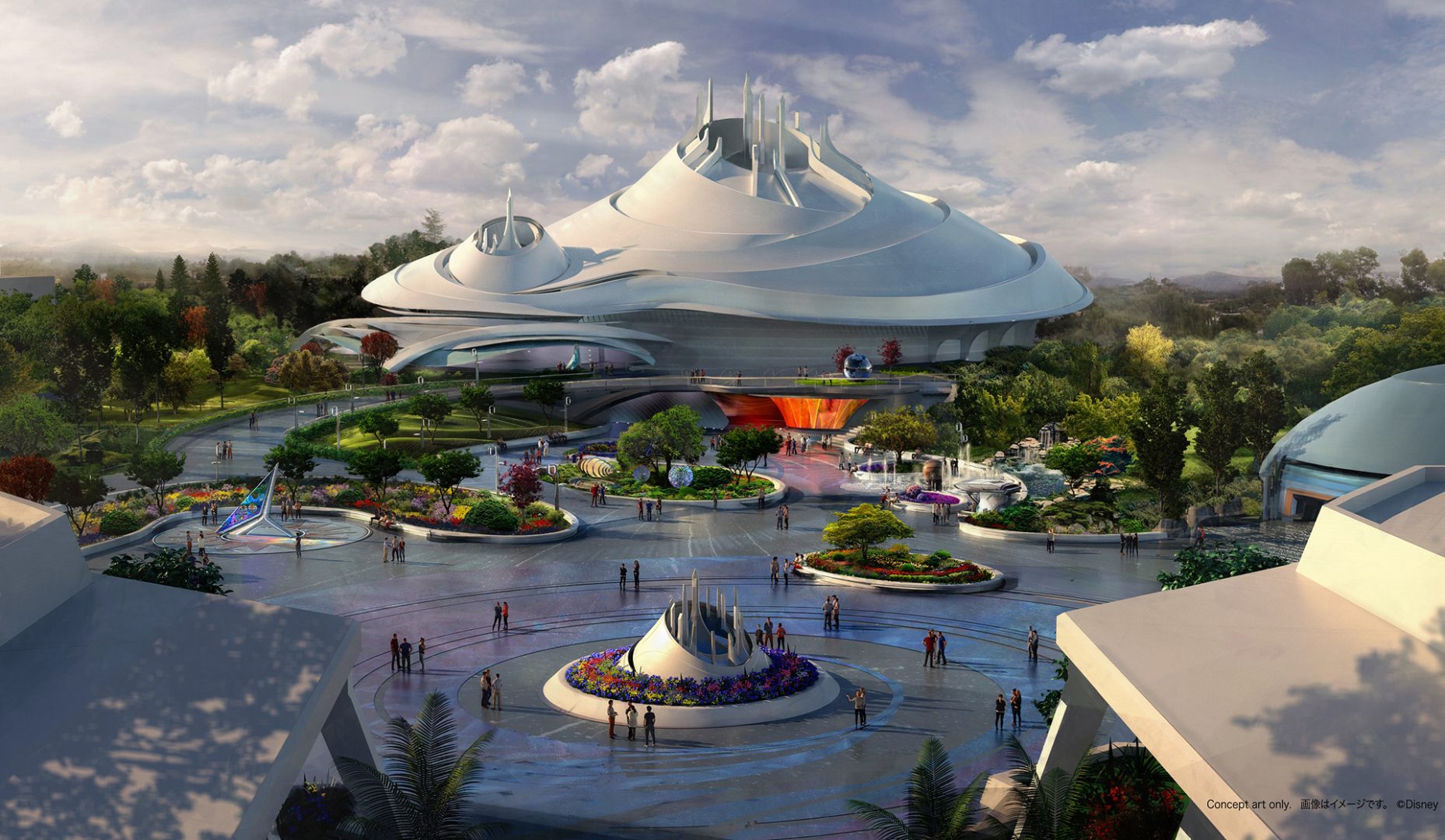 Concept art for Space Mountain at Tokyo Disneyland Park