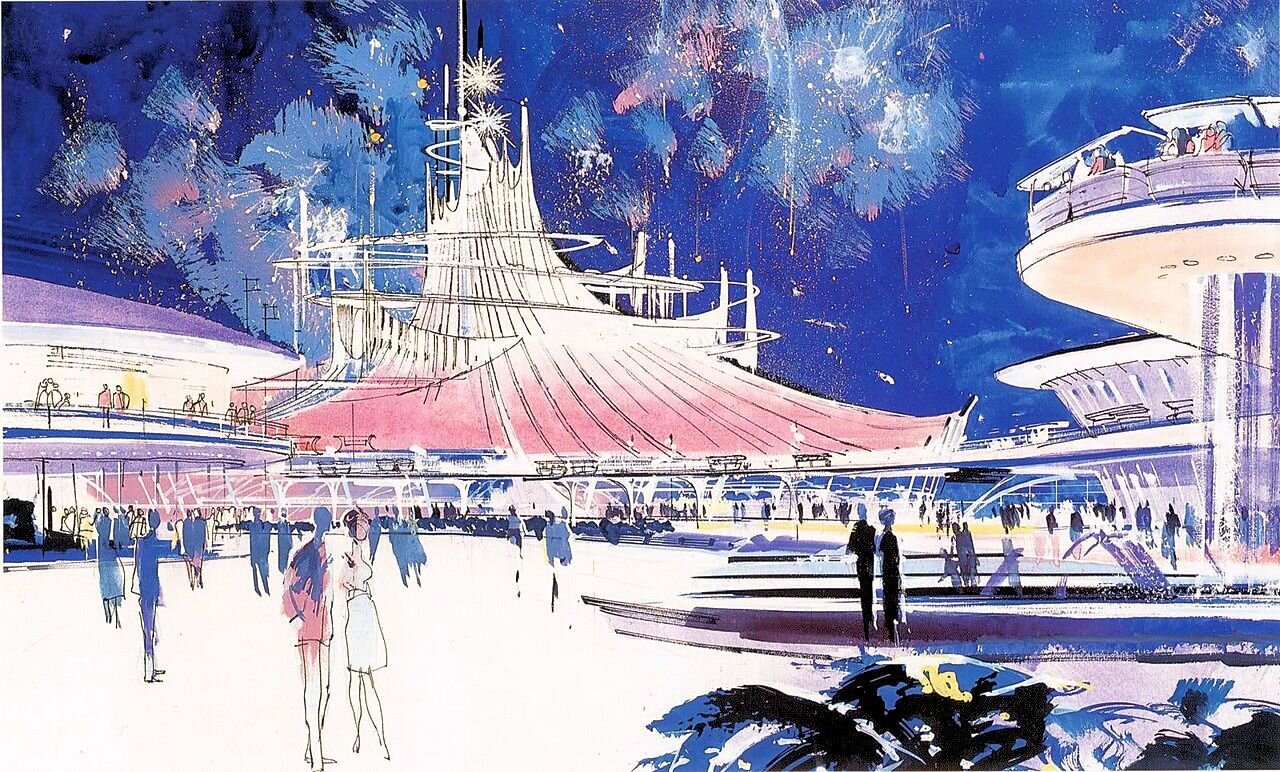 Concept art for Space Mountain at Walt Disney World