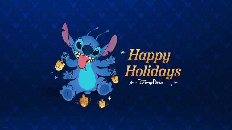 2022 Disney Parks Holiday Stitch Hanukkah Wallpaper