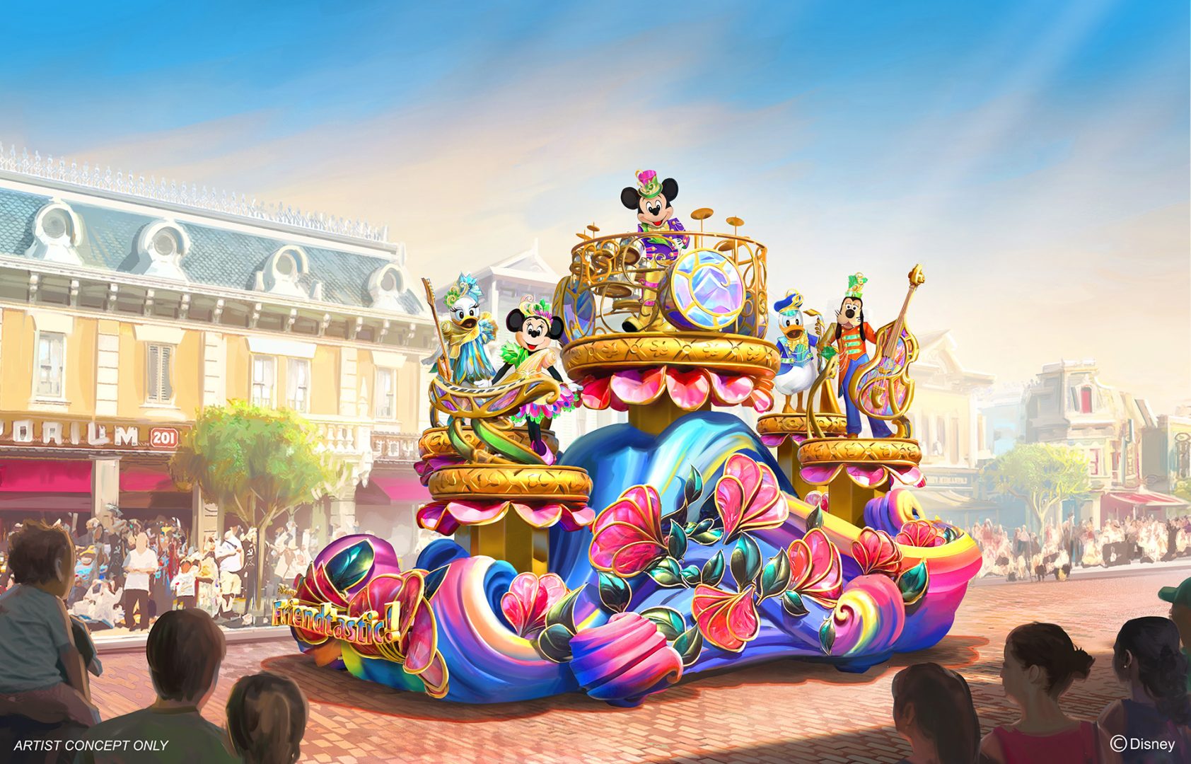 Concept art for “Friendtastic!” parade, Hong Kong Disneyland