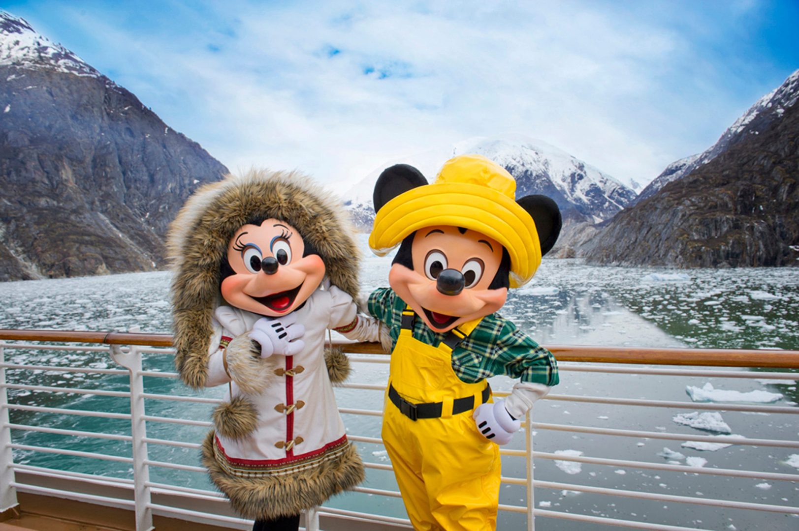 Mickey and Minnie onboard a Disney Cruise Line Alaska Itinerary