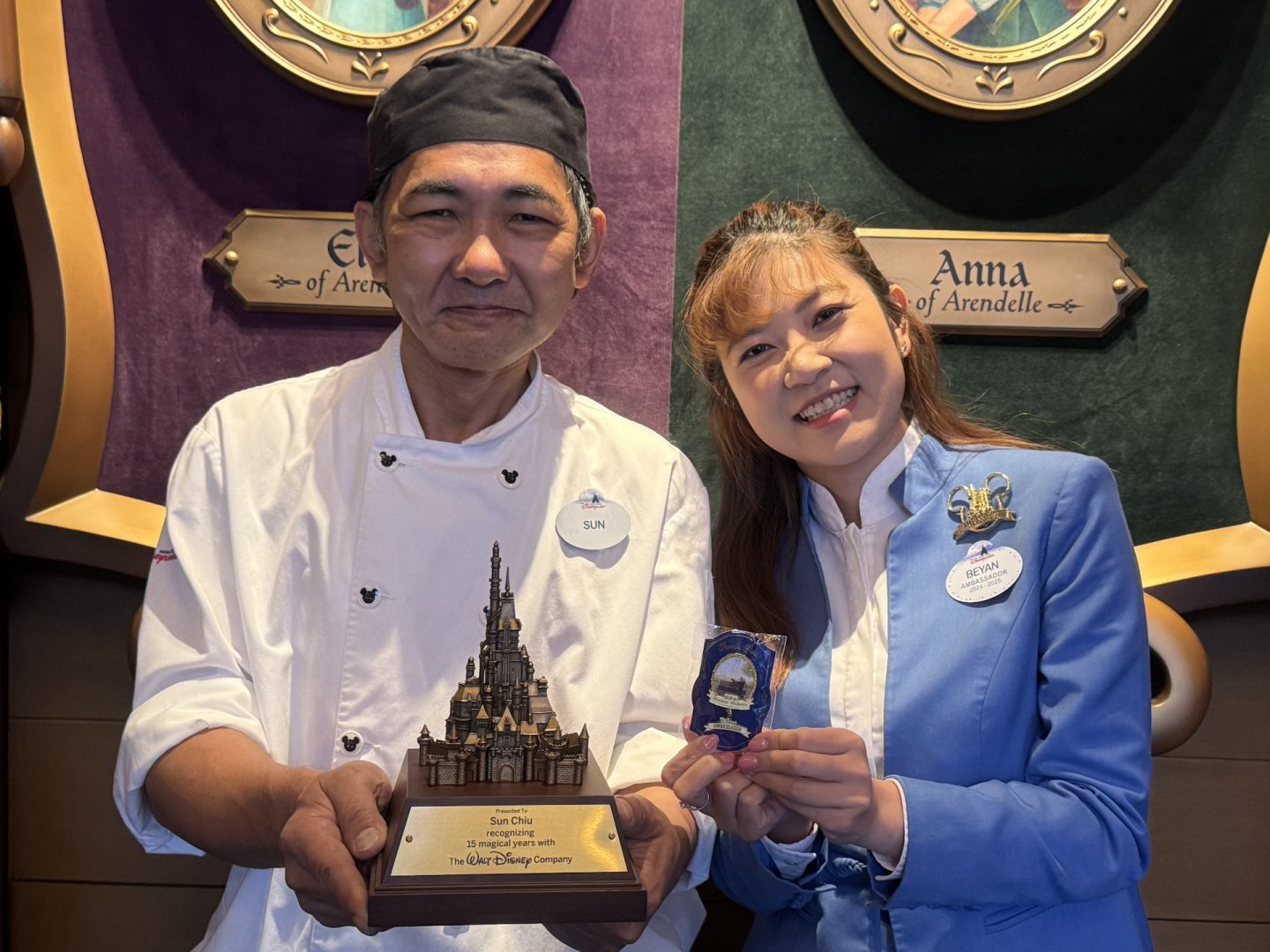 Cast members receive their awards at Hong Kong Disneyland Resort