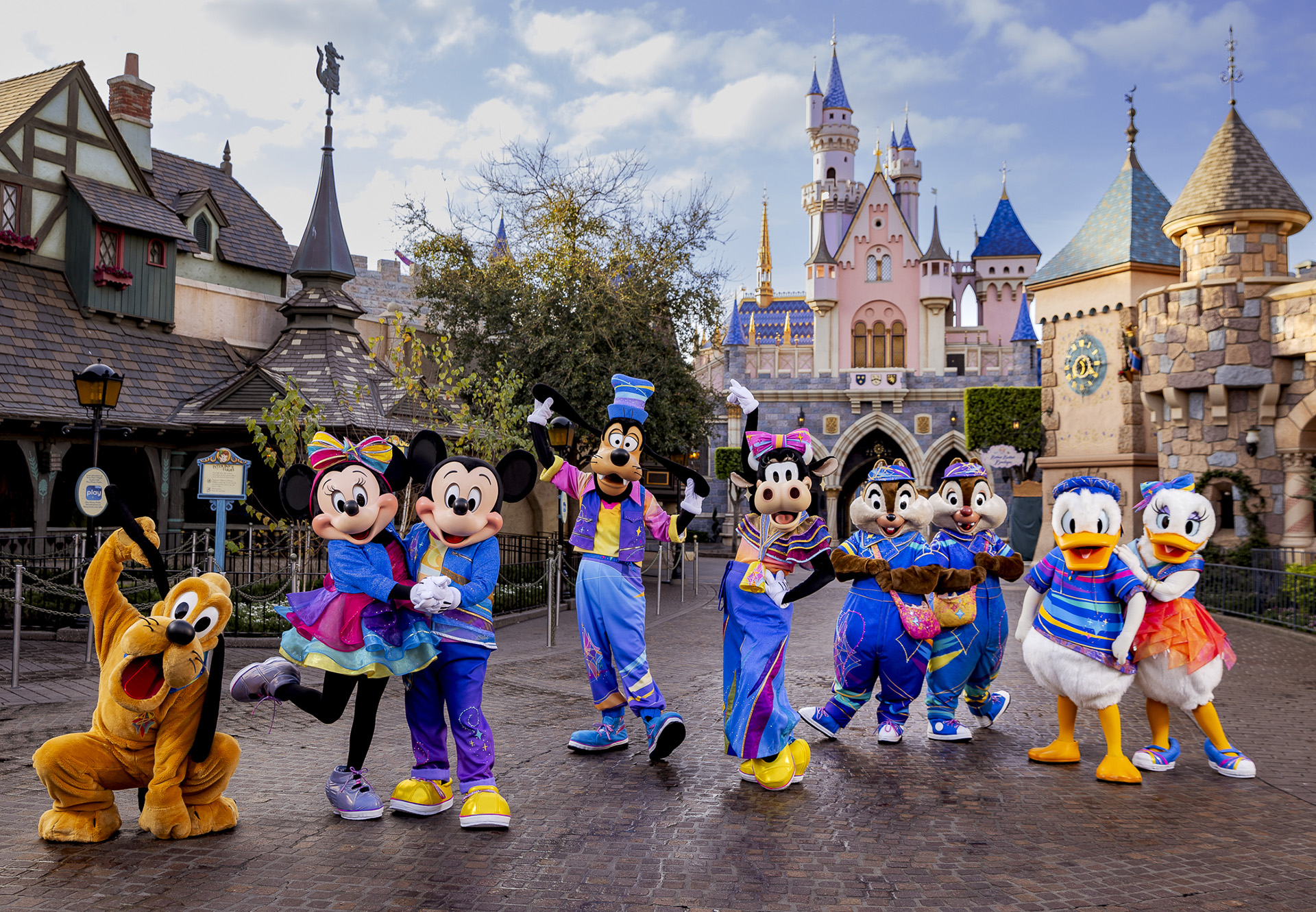 Mickey and Friends in new looks for the Disneyland 70th celebration