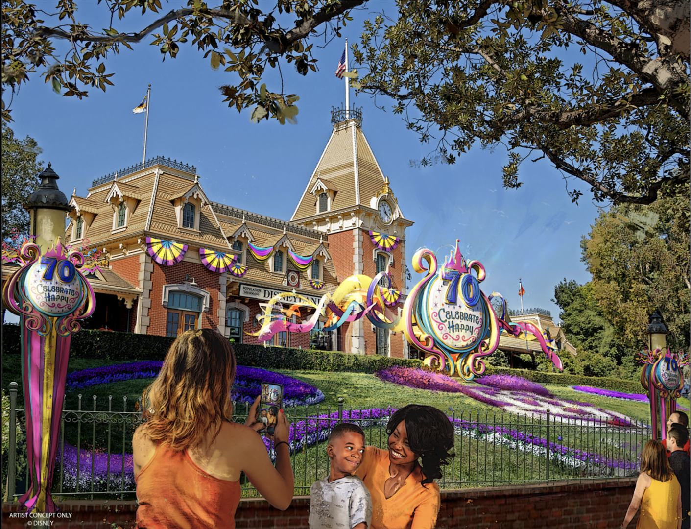 70th anniversary decor, Disneyland Park