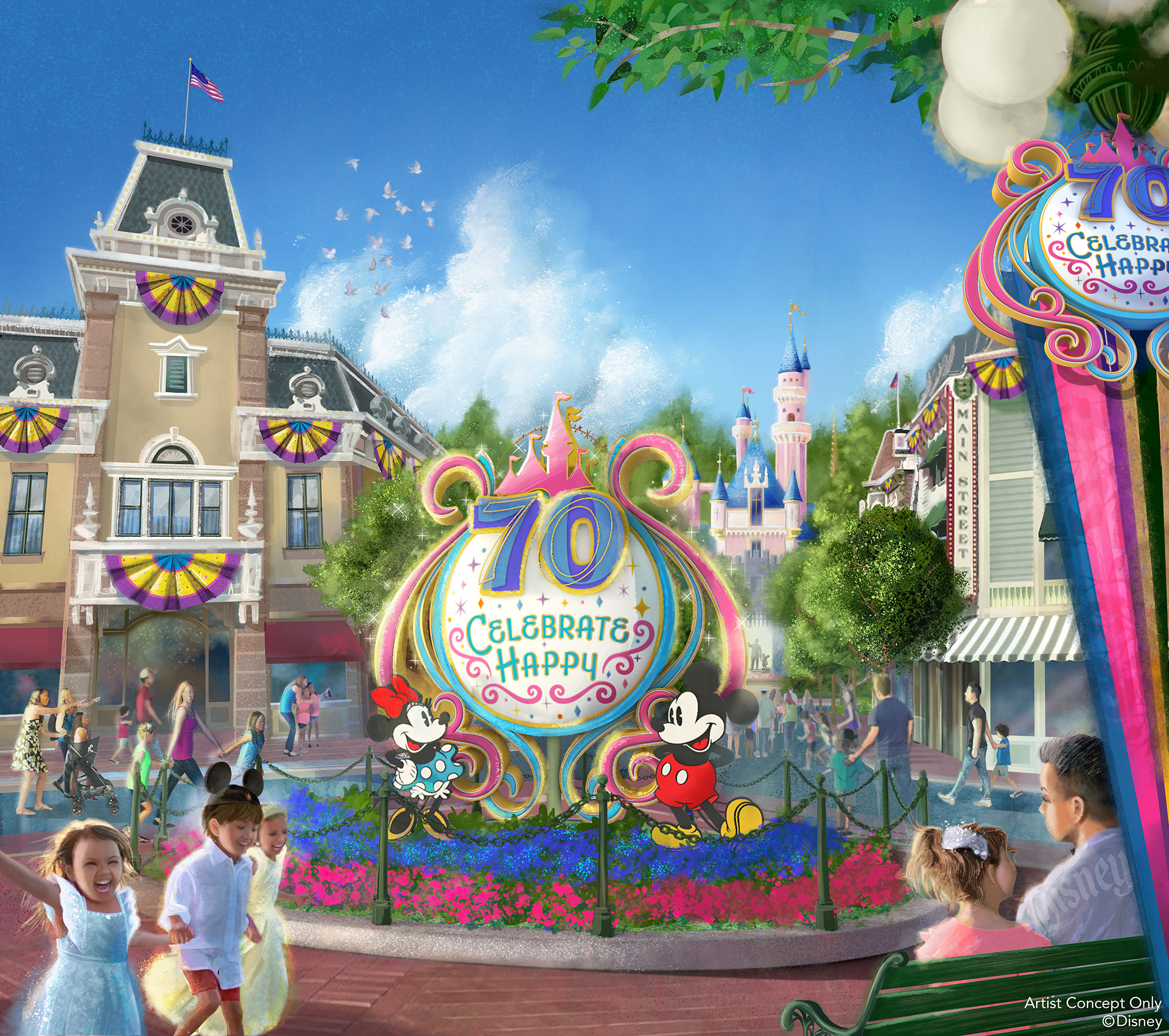 70th anniversary decor, Disneyland Park