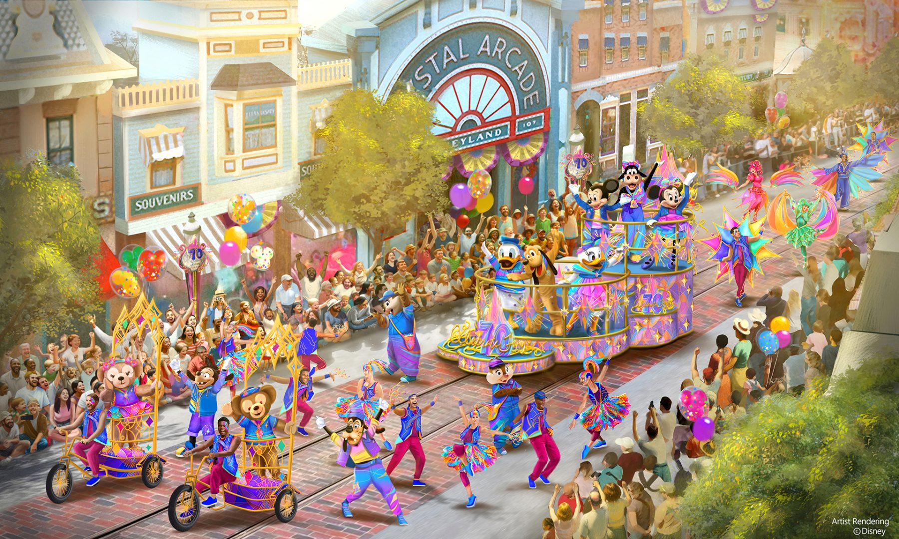 Rendering, “The Celebrate Happy Cavalcade” at Disneyland Park