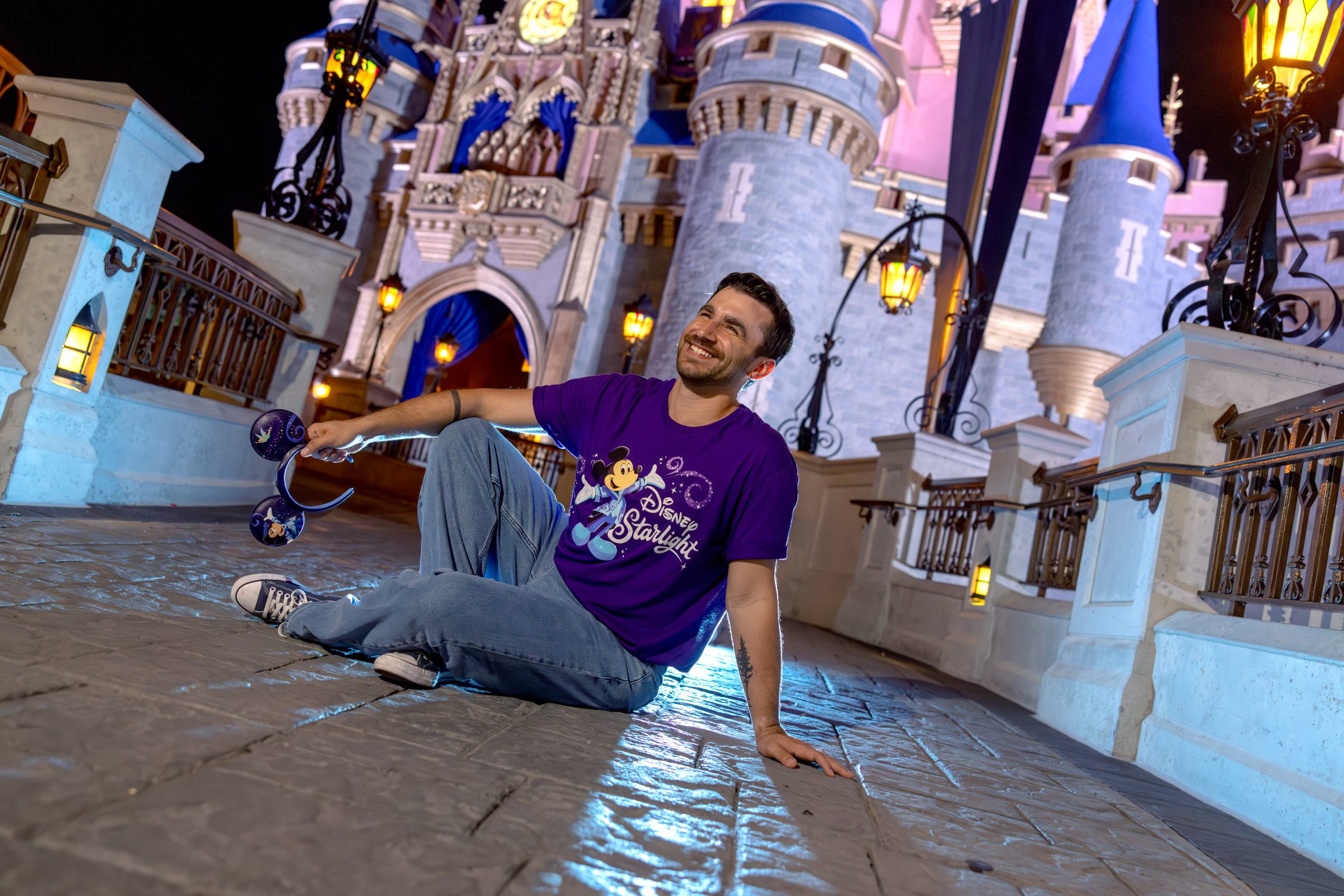 “Disney Starlight” logo tee shirt and light up mickey ears