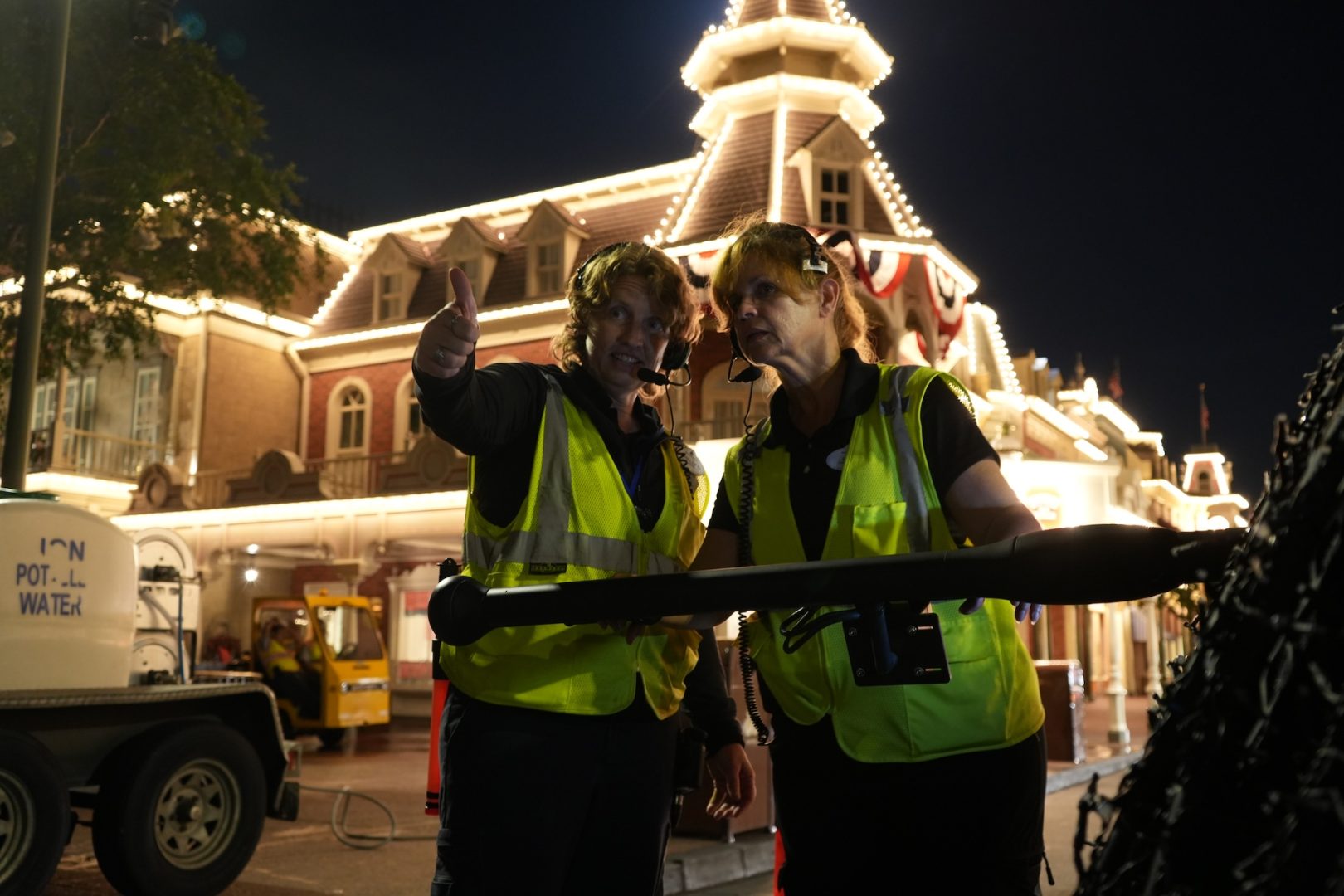 Shelly, Parade Captain & Dispatcher and Liza, Float Driver on Main Street