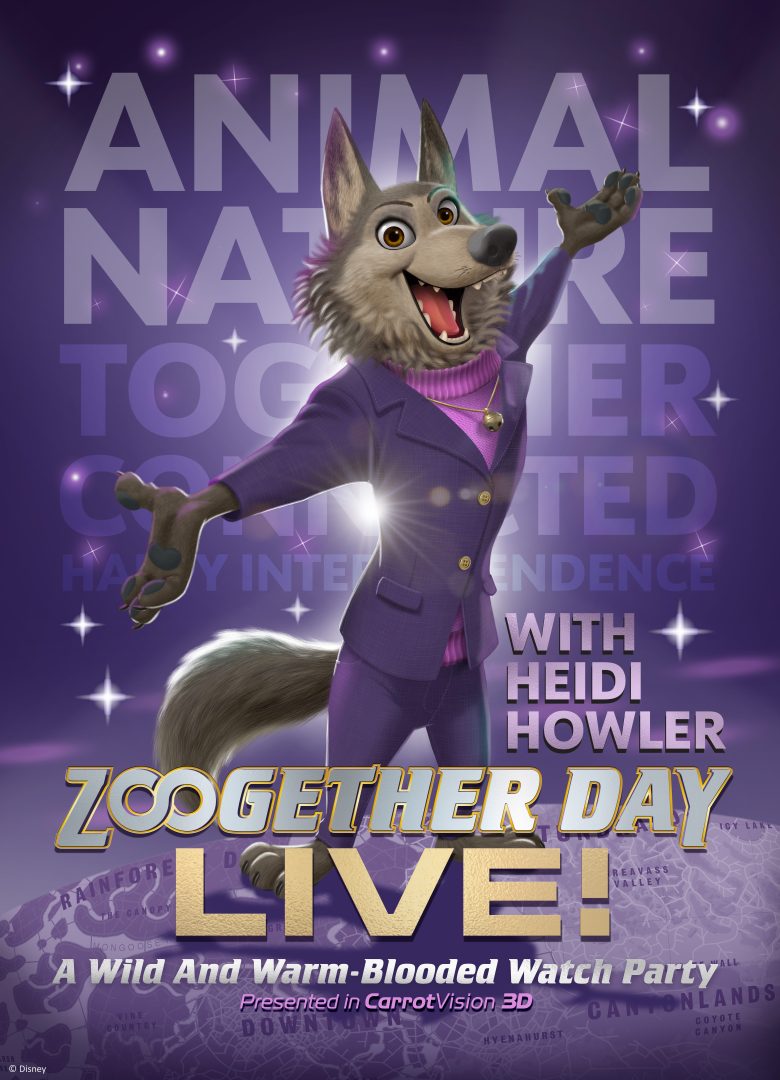 Heidi Howler a slick-talking wolf who hosts the Zoogether Day LIVE! broadcast