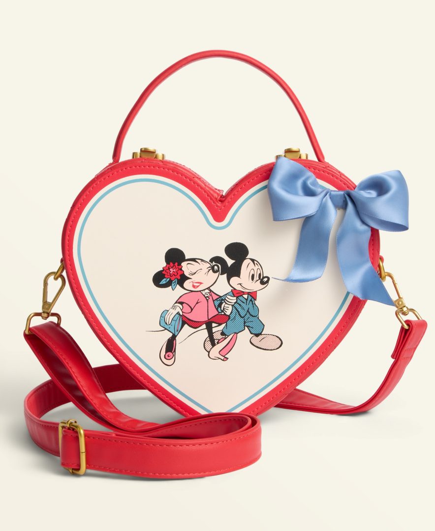 Disney x Macy’s Holiday Collection Mickey Mouse & Minnie Mouse Heart Shaped Crossbody Handbag