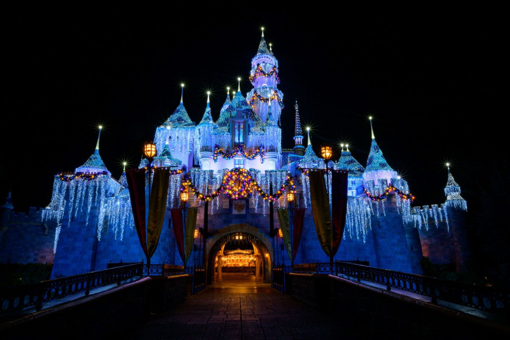 Sleeping Beauty Castle at Disneyland for Holidays 2025