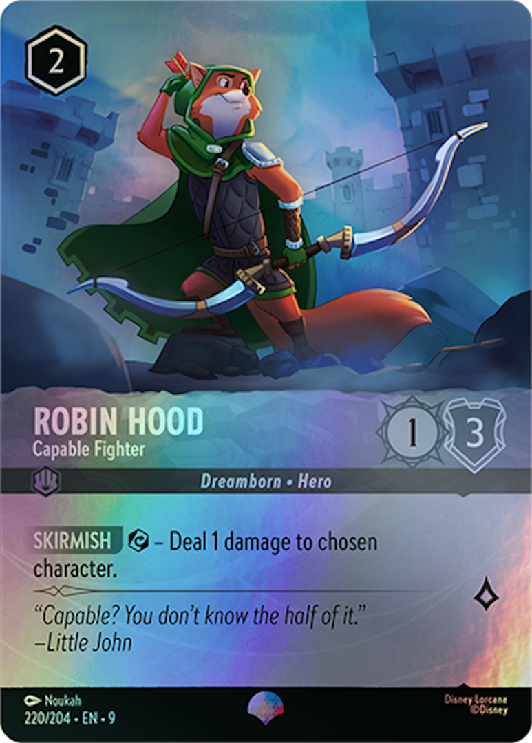 Lorcana Robin Hood card epic rarity 