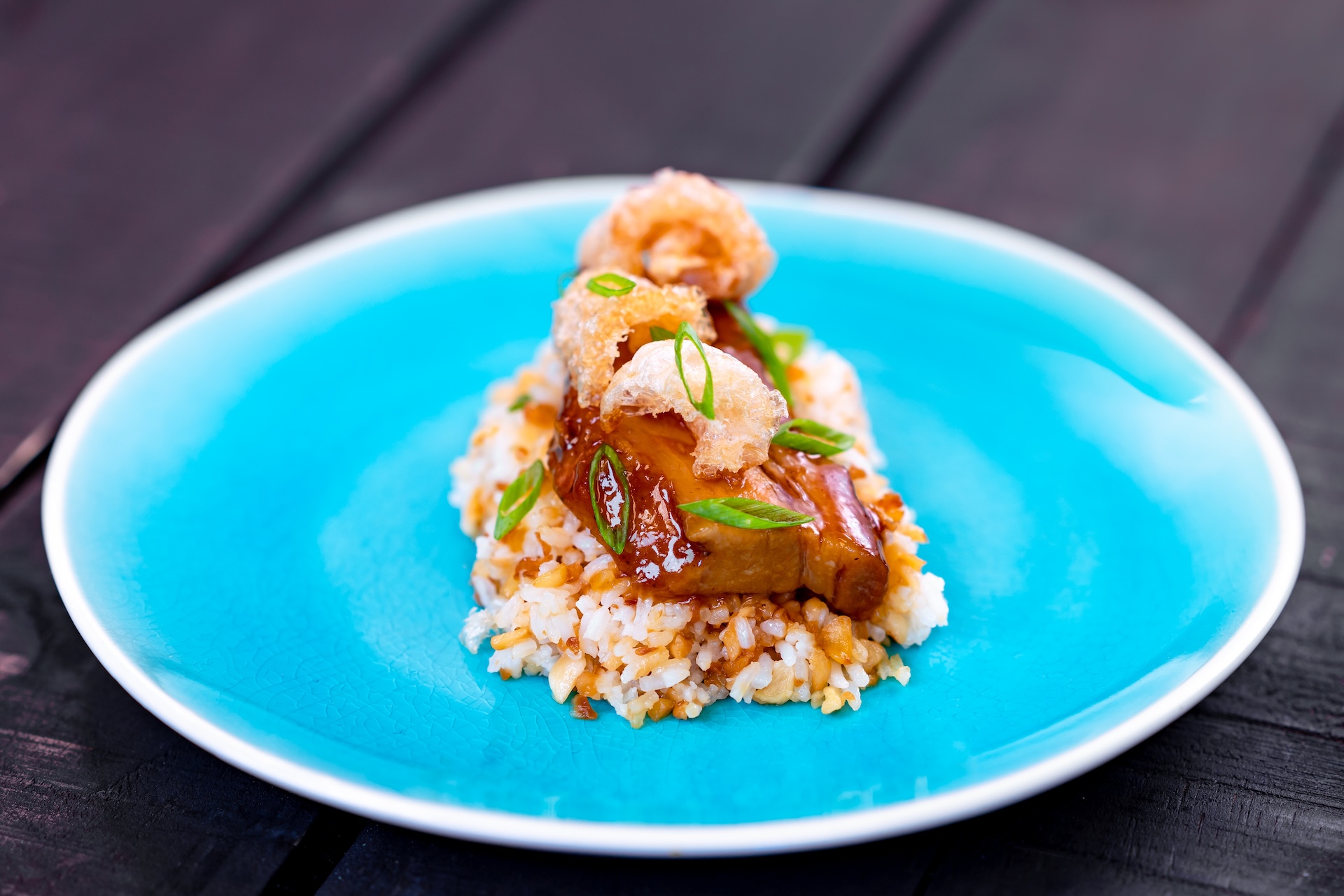 Braised Pork Belly Adobo with garlic rice
