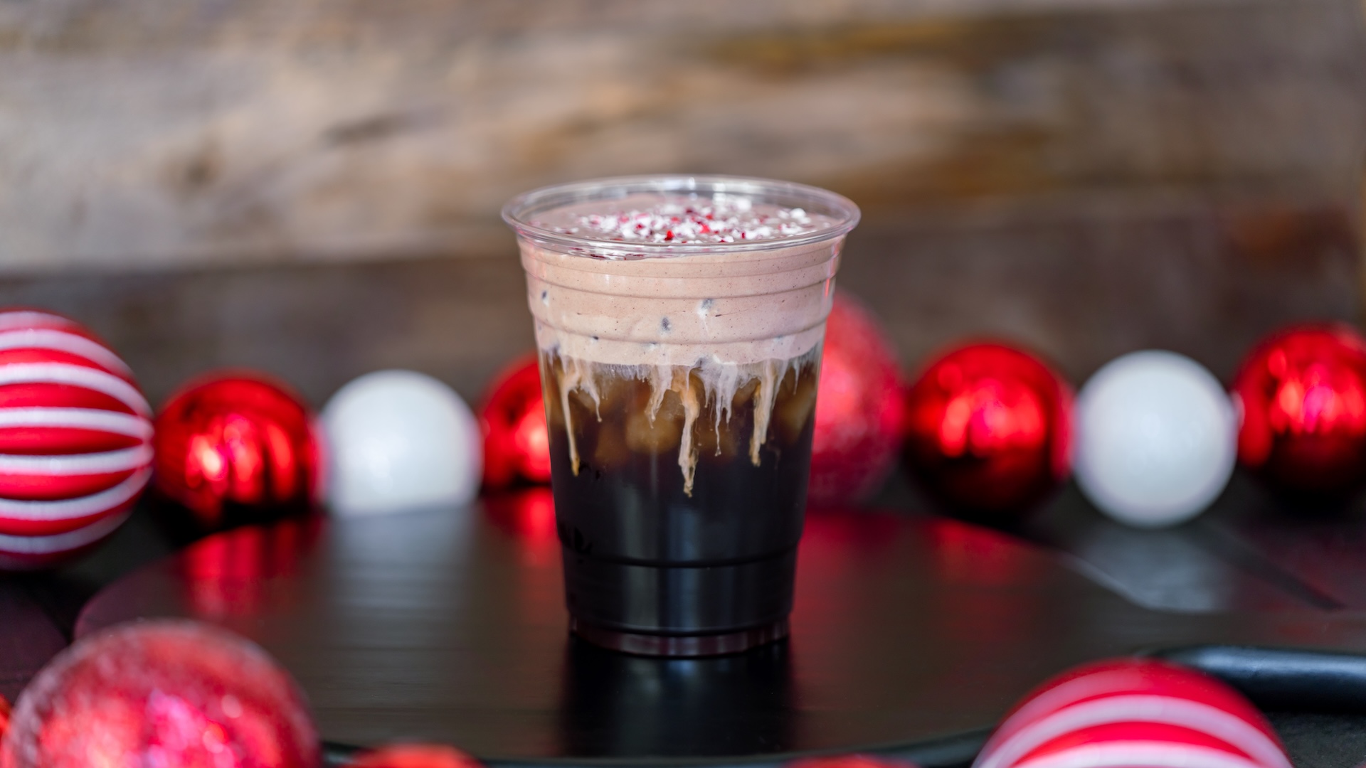 Peppermint Cold Brew with chocolate-peppermint topper and crushed peppermint (Non-alcoholic) 
