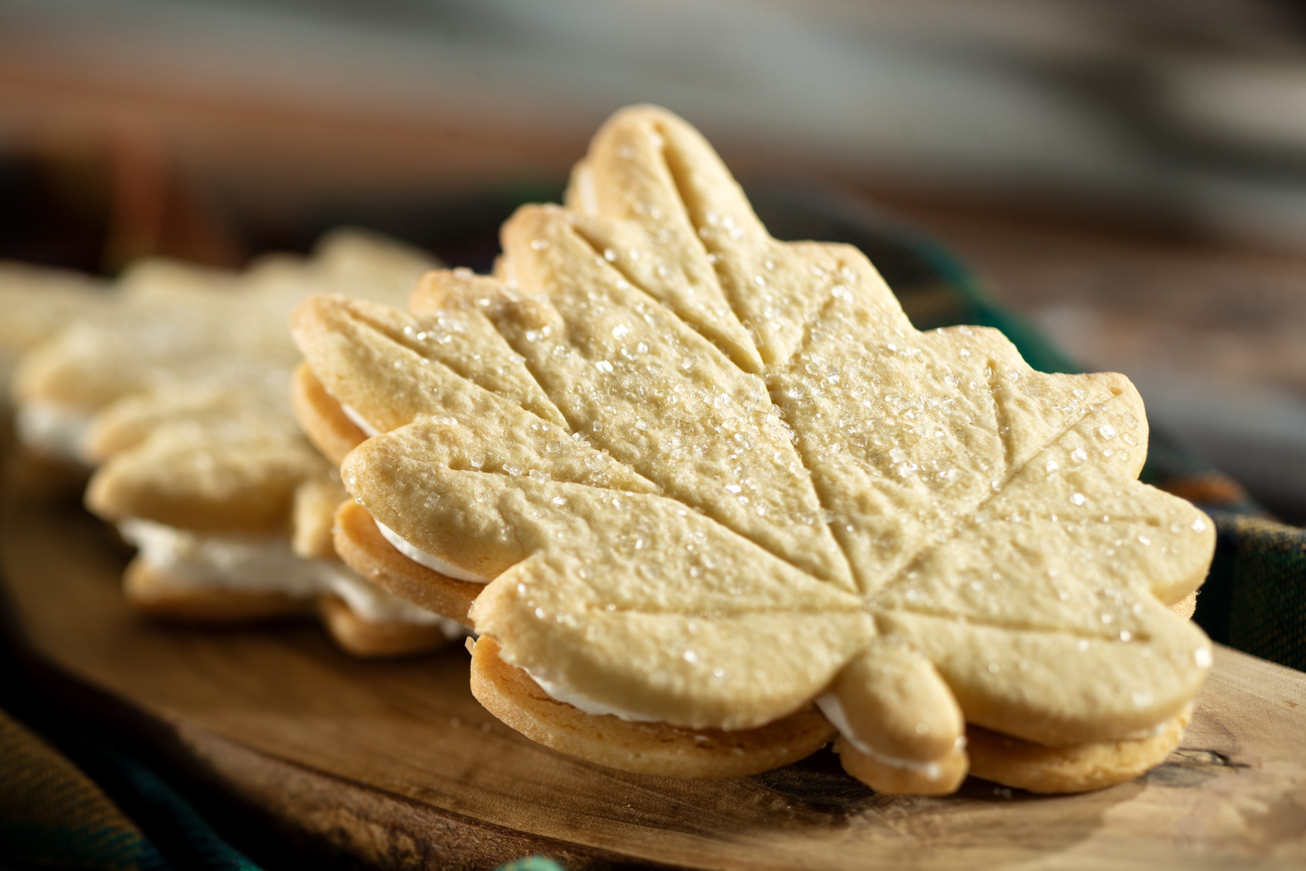Maple Leaf Shortbread Cookie with maple buttercream (New)