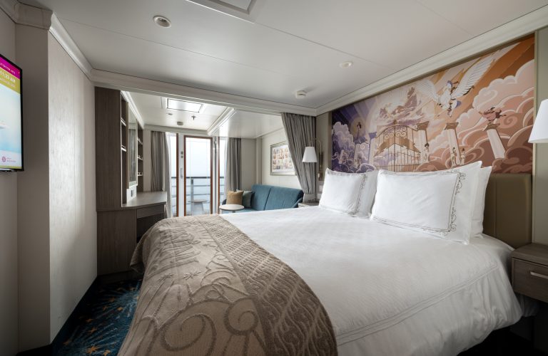 With luxurious accommodations that embrace the duality in every great story, a hero’s welcome awaits guests aboard the Disney Destiny. Each verandah stateroom showcases custom artwork depicting the epic journeys of famous Disney legends and includes features that uniquely meet the needs of families.