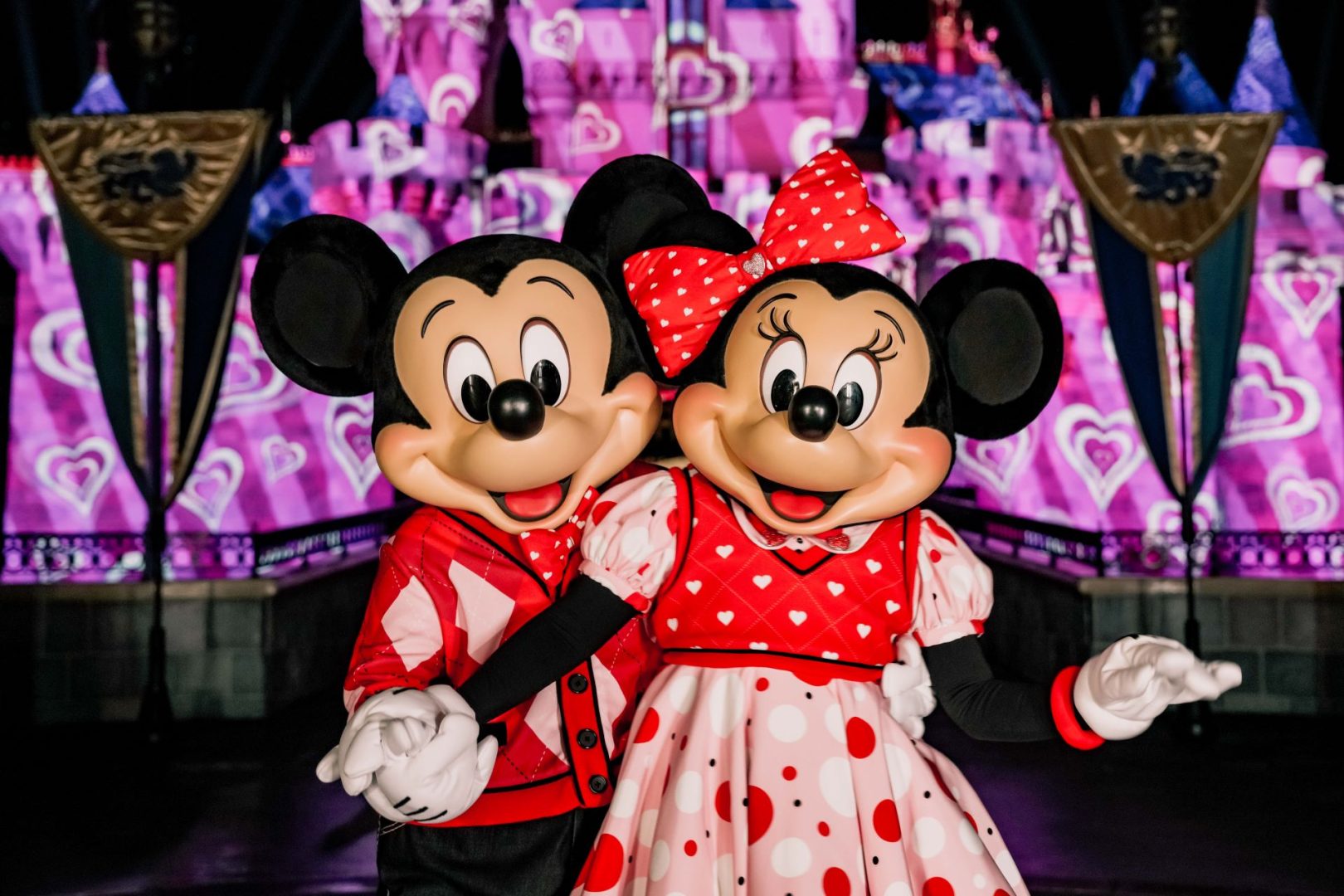 Mickey Mouse and Minnie Mouse at Sweethearts Nite