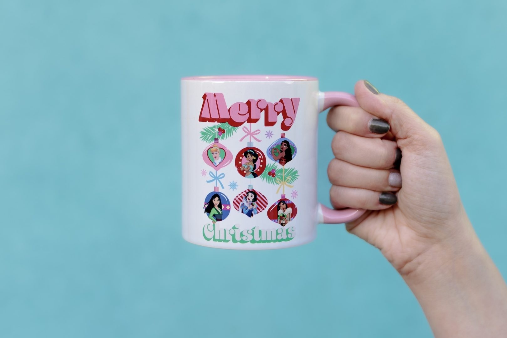 Disney Princess Merry Christmas Winter Holiday Ornaments Ceramic Mug 