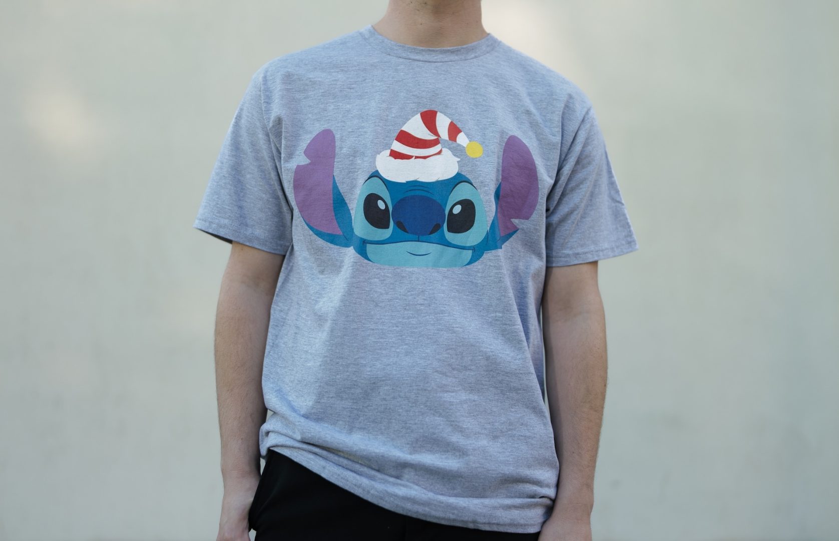 Disney Stitch Christmas Santa's Elf Hat Holiday Big Face T-Shirt 