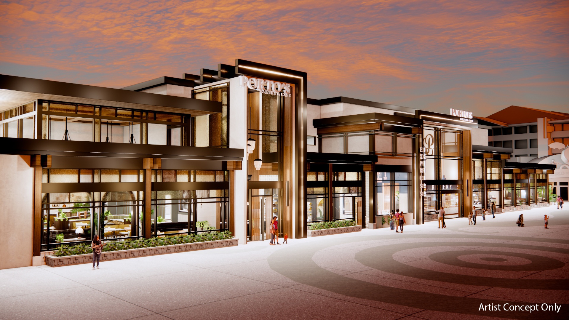 Rendering of Porto&rsquo;s Bakery & Cafe at Downtown Disney