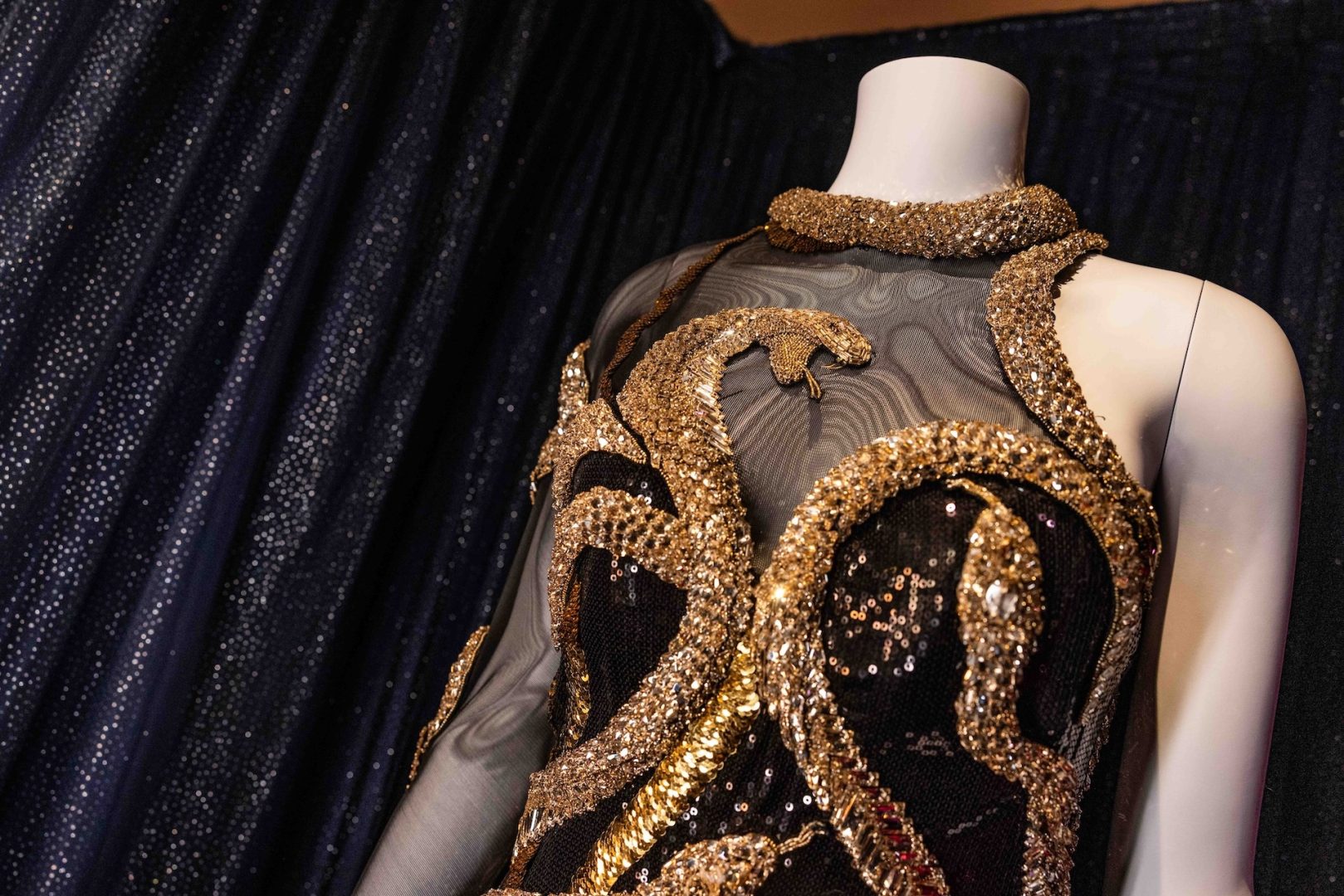Taylor Swift Eras Tour costume exhibit at Walt Disney Presents inside Disney&rsquo;s Hollywood Studios