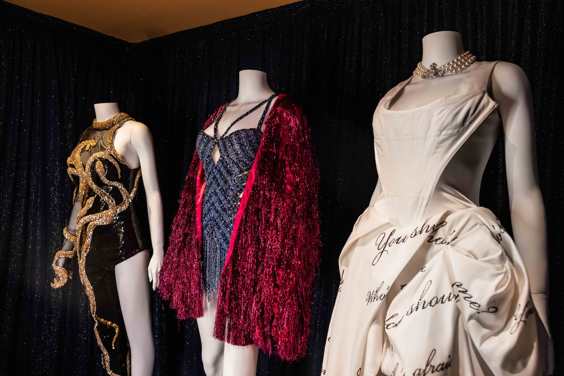 Taylor Swift Eras Tour costume exhibit at Walt Disney Presents inside Disney&rsquo;s Hollywood Studios