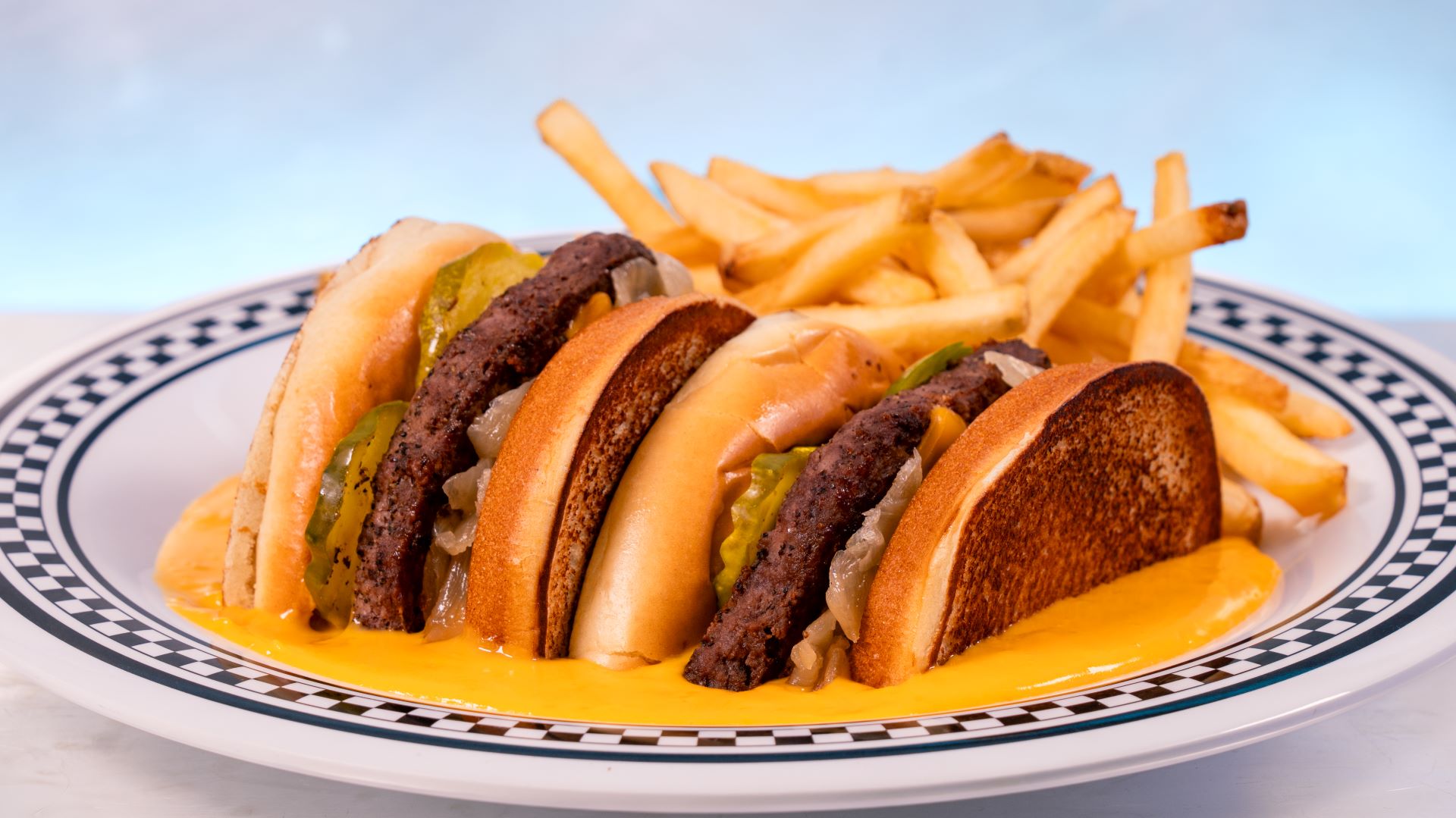 Big Dipper Cheeseburger At Flos V8 Cafe