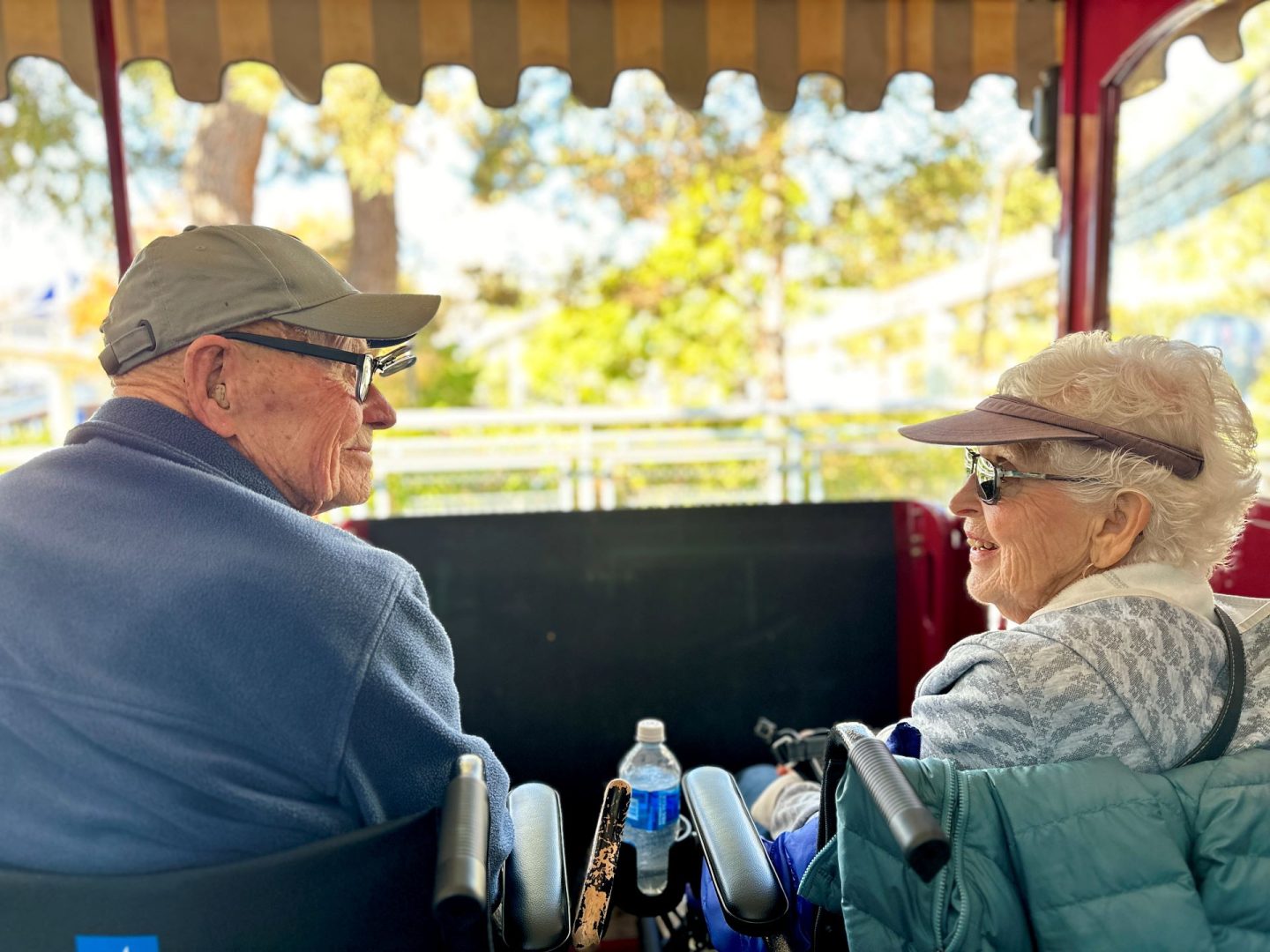 Dick and Cynthia on the Disneyland Railroad