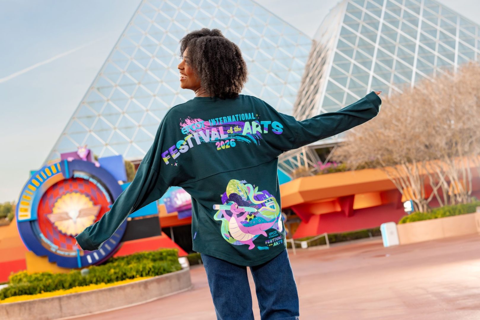 Person wearing a Festival of the Arts spirit jersey at EPCOT.