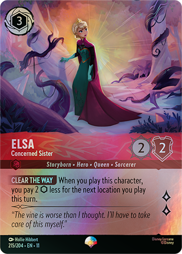Disney Lorcana TCG Winterspell Set Elsa Concerned Sister Card