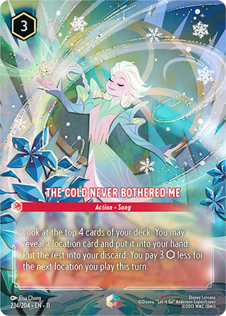 Disney Lorcana TCG Winterspell Set The Cold Never Bothered Me Song Card