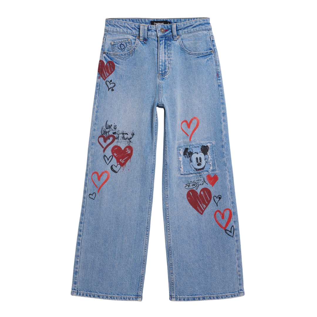Desigual Disney Mickey Mouse Heart Jeans 