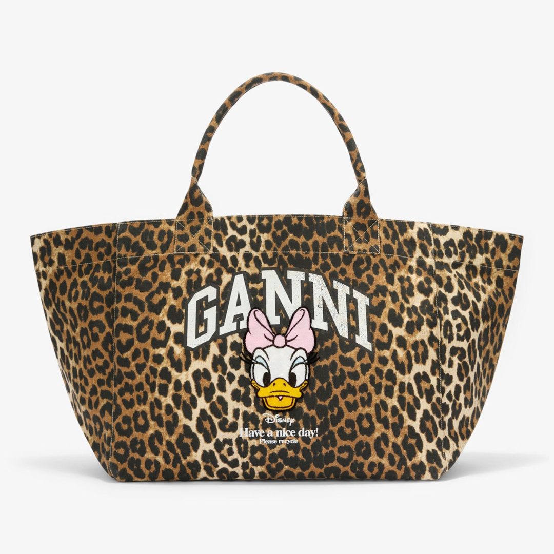 GANNI x Disney Daisy Duck Leopard XXL Tote 