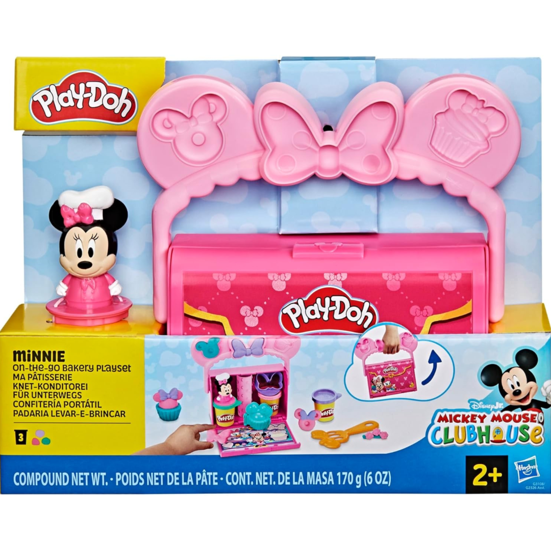 PLAY-DOH Disney Junior Mickey Mouse Clubhouse, On-The-Go Bakery Playset with Minnie Mouse 