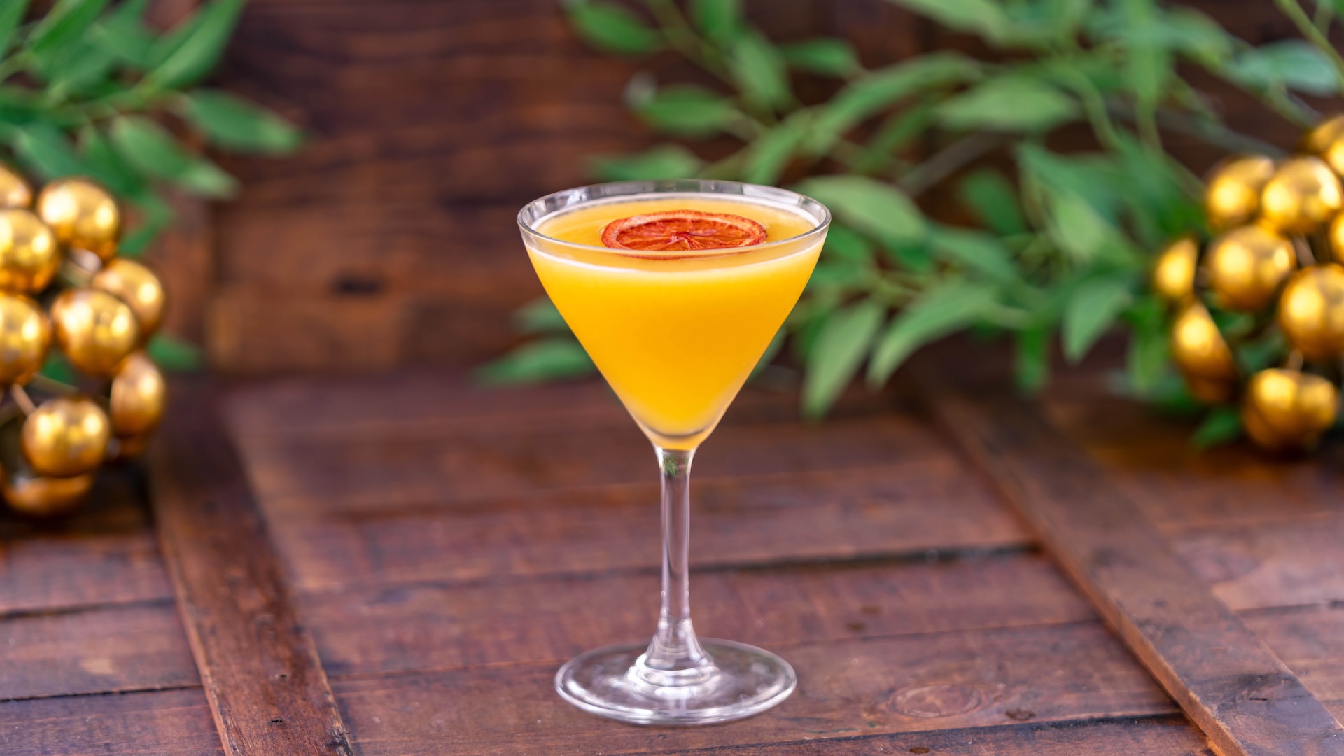 Lunar Cocktail: Baijiu, gin, mango pur&eacute;e, lychee syrup, and lemon juice