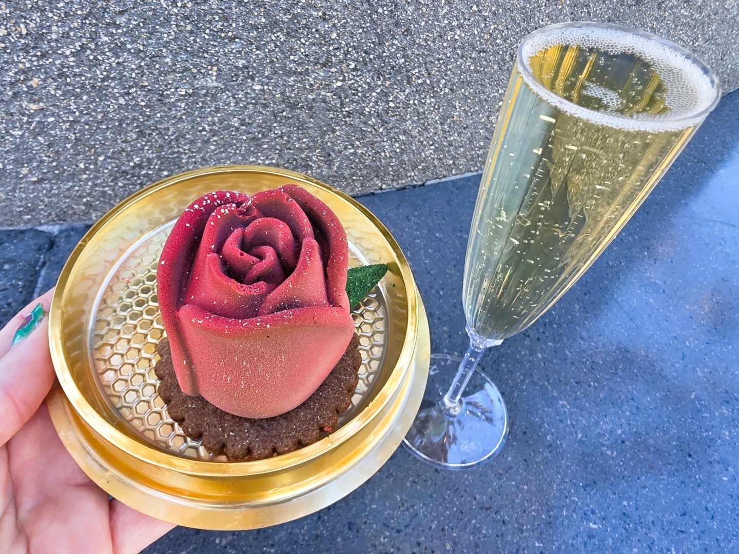 2026 EPCOT Opening Bites Enchanted Rose Champagne