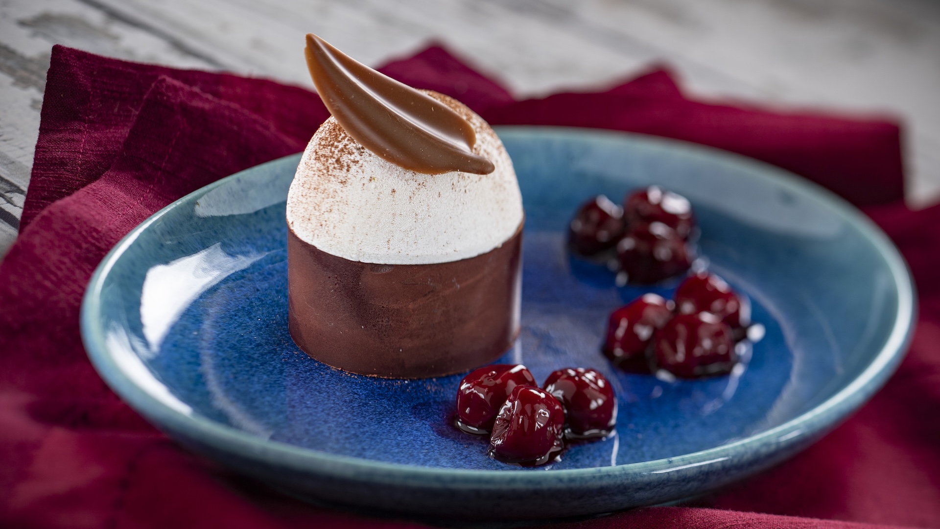 Black Forest Cake: Chocolate mousse with morello cherries and chantilly cream