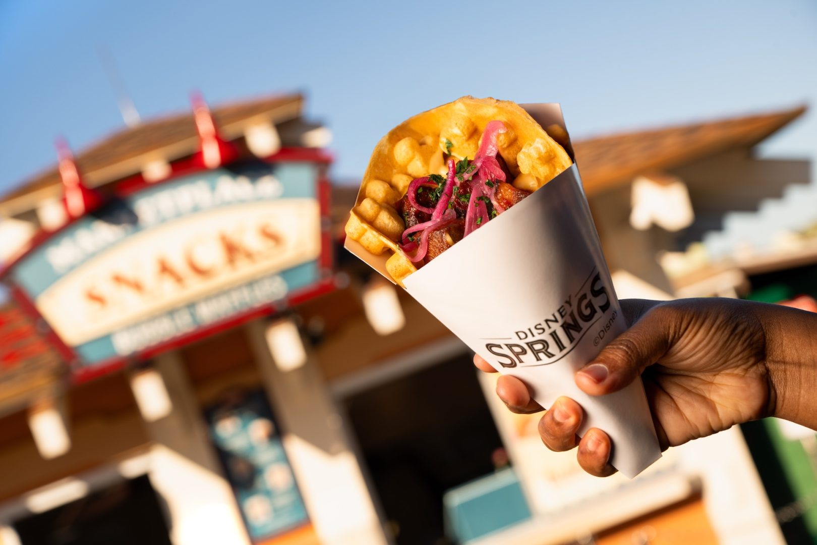 BBQ Brisket Mac and Cheese Waffle  Marketplace Snacks Disney Springs