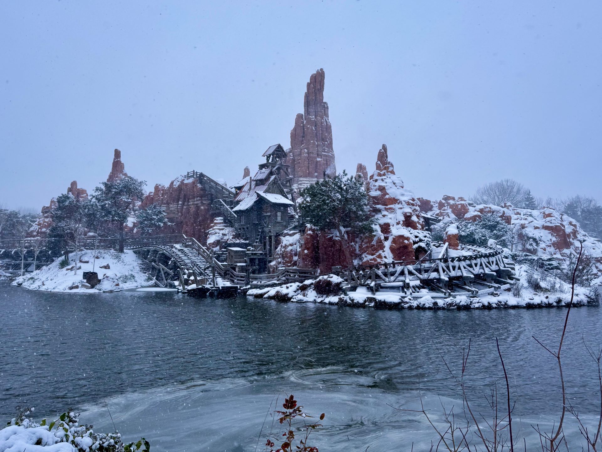 Big Thunder Mountain Covered in Snow