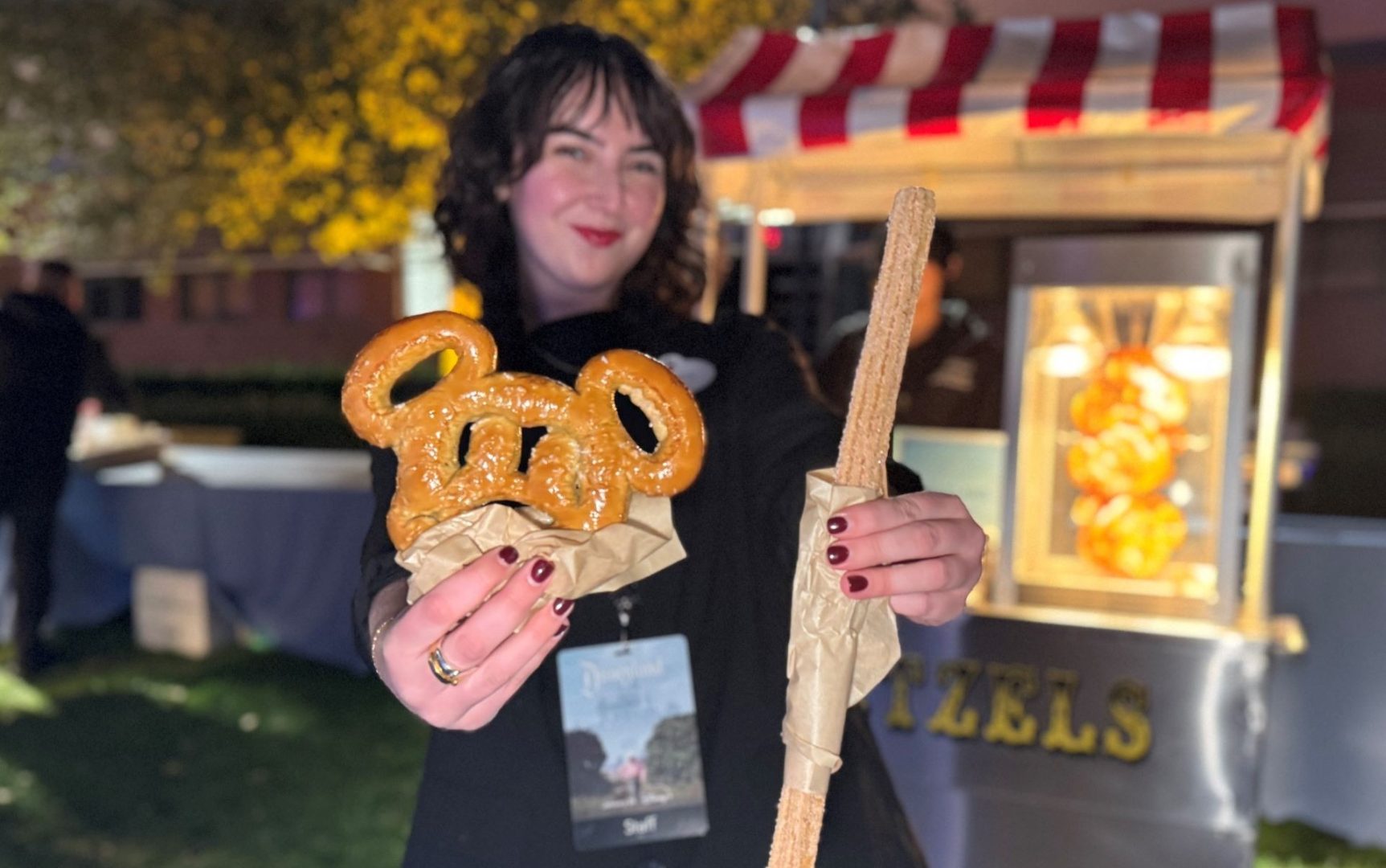 Maura Holding Disneyland Pretzel