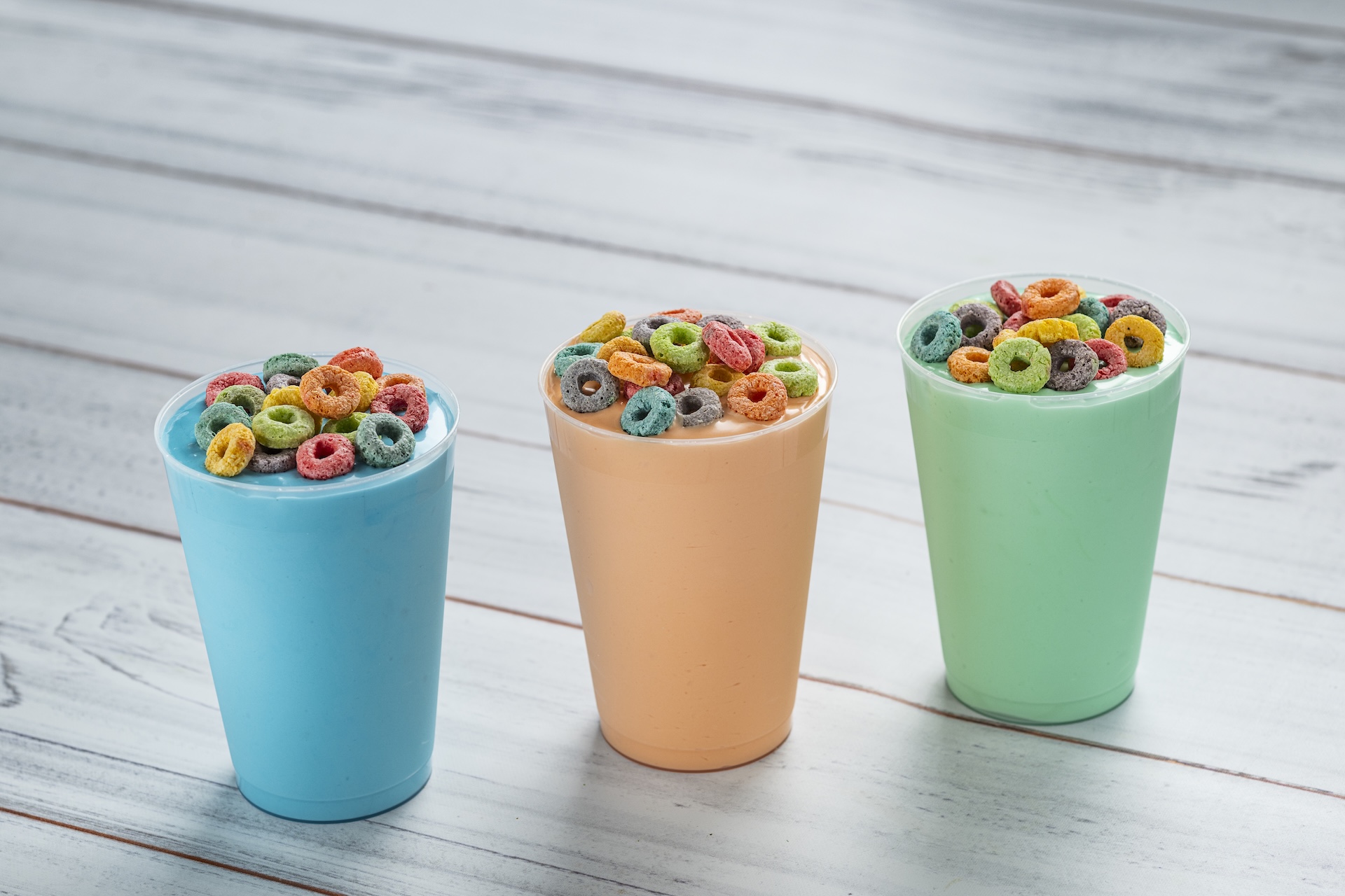 Fruit Cereal Shake: Vanilla soft-serve and fruit-flavored breakfast cereal (Non-alcoholic)