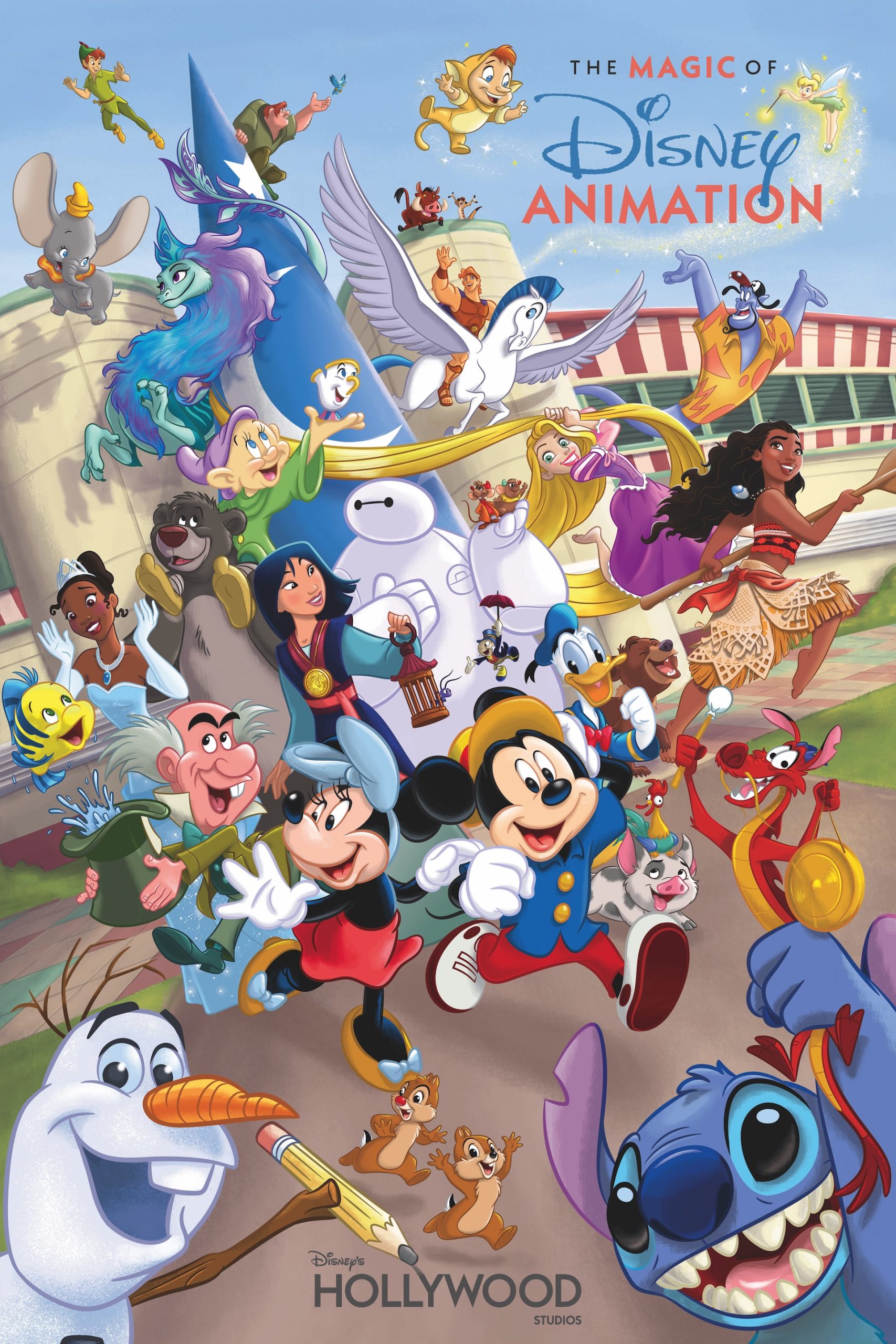 Concept art for The Magic of Disney Animation building with Mickey's Sorcerer Hat