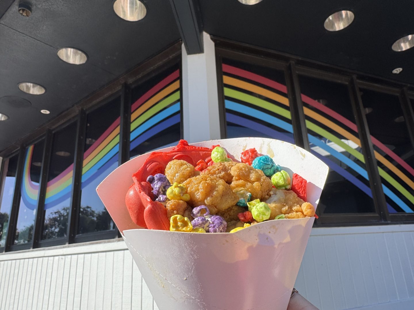 Popcorn, Popcorn Chicken and Waffles at Figment's Inspiration Station at The Odyssey