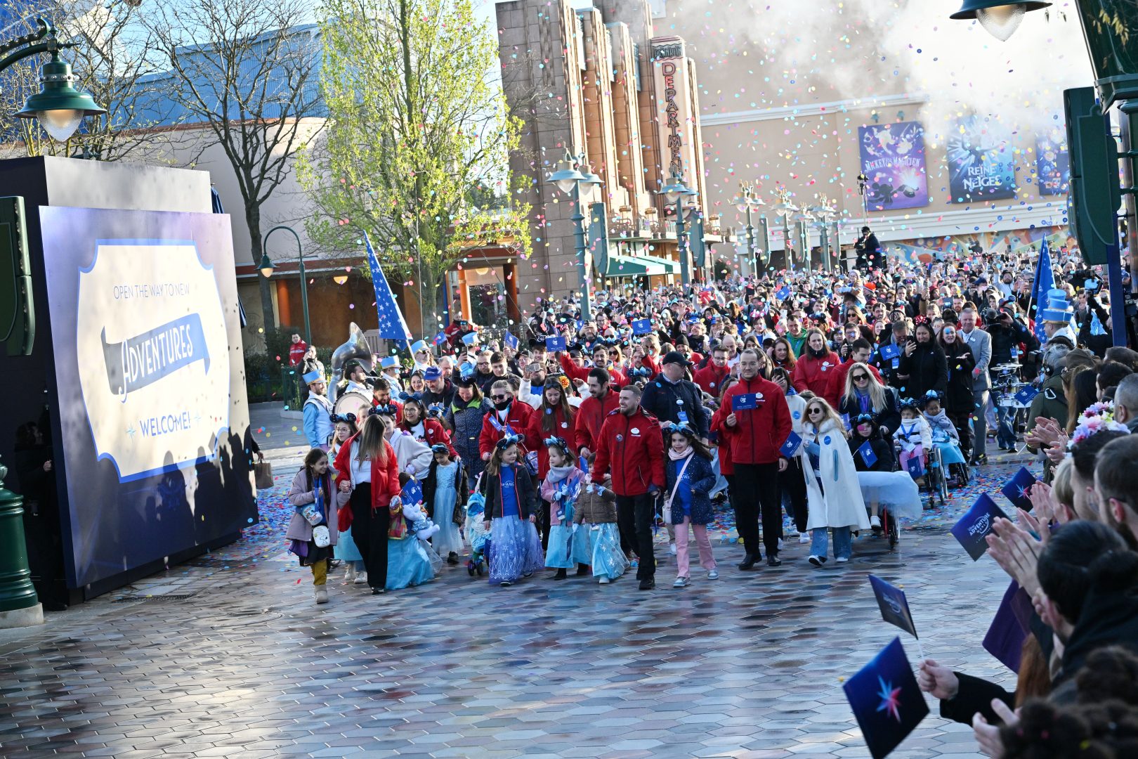 Opening Ceremony at Disney Adventure World at Disneyland Paris, first entering the area