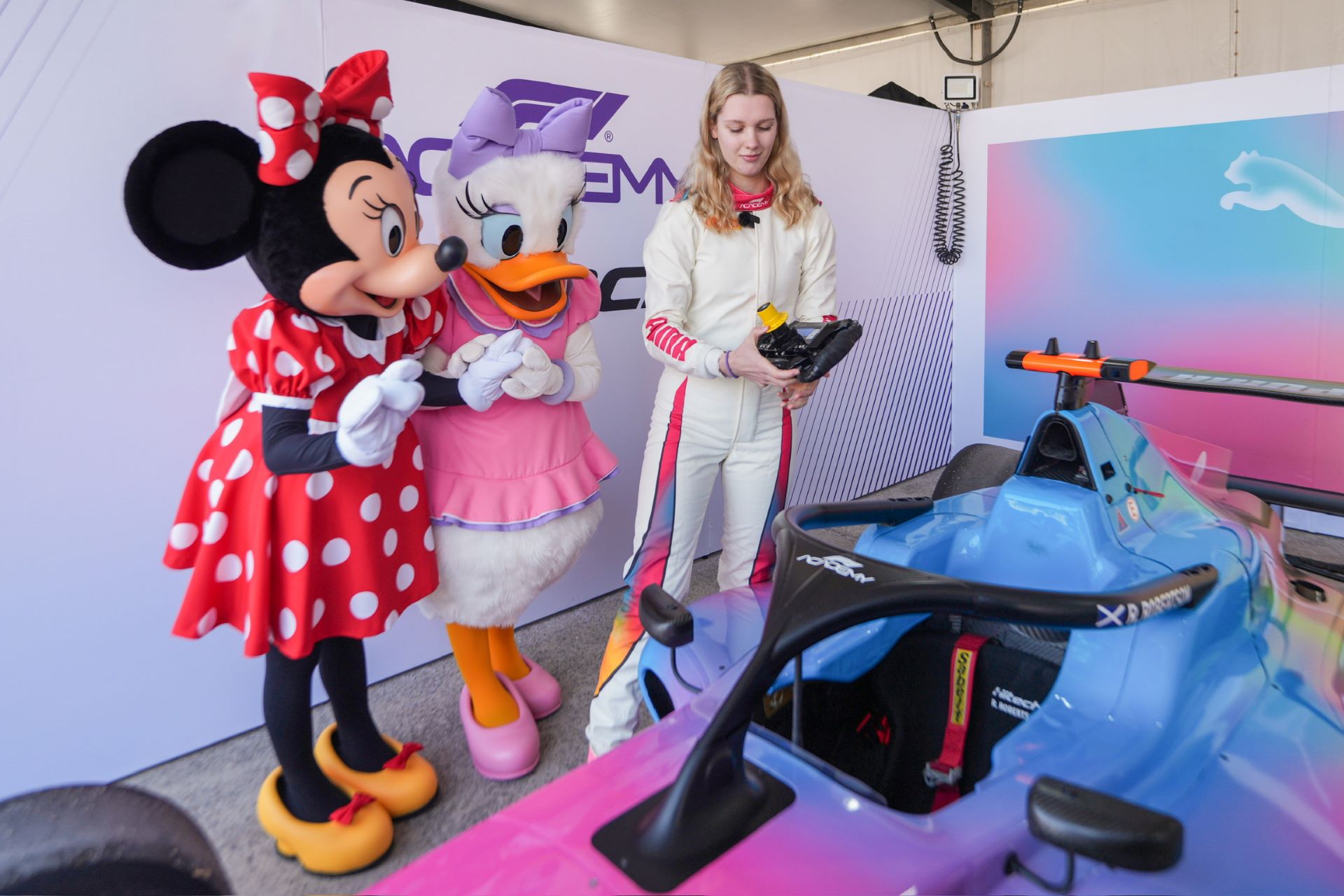Minnie Mouse, Daisy Duck at F1 Academy