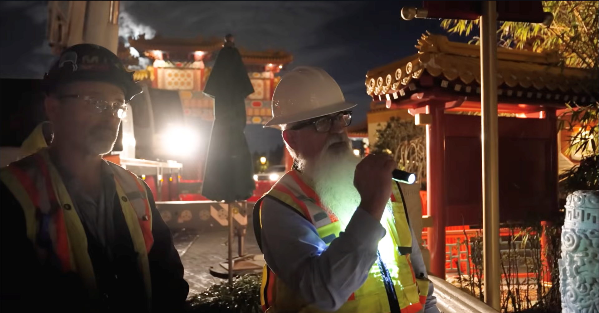 Gary supporting overnight topiary installations for the EPCOT Flower and Garden Festival