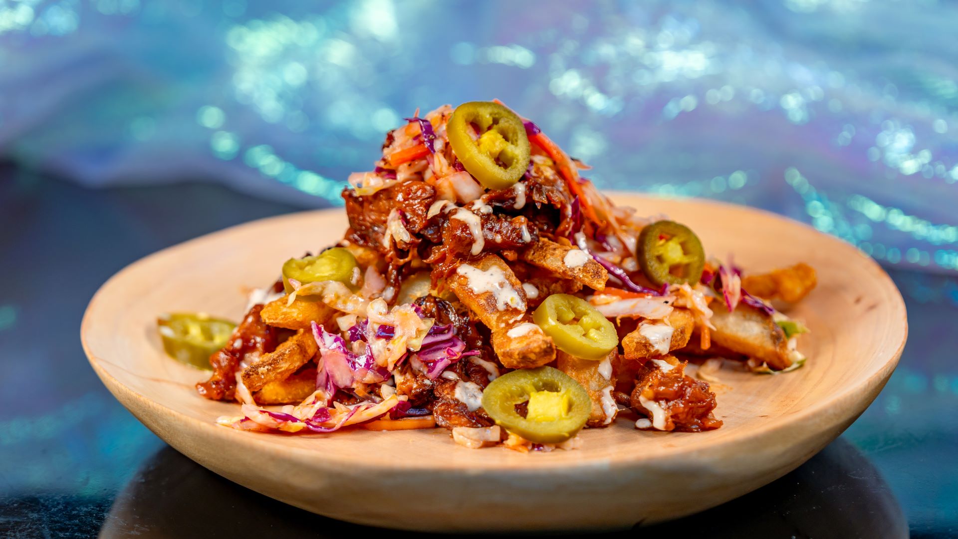 Pulled Mushroom and Jack Fruit Loaded Fries at Pride Nite